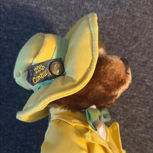 Pickford Bear Ltd. Mookie Brass Button Bear w yellow rain coat, hat. New w stand - Picture 9 of 10